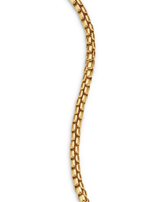 Men's 18K Gold Chain Box Flex Bracelet, 3.4mm