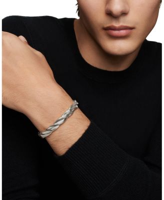 Men's Sterling Silver DY Helios Twisted Cuff Bangle Bracelet