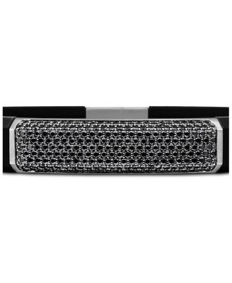 Men's Sterling Silver Streamline&reg; Black Diamond Pav&eacute; Black Rubber Bracelet