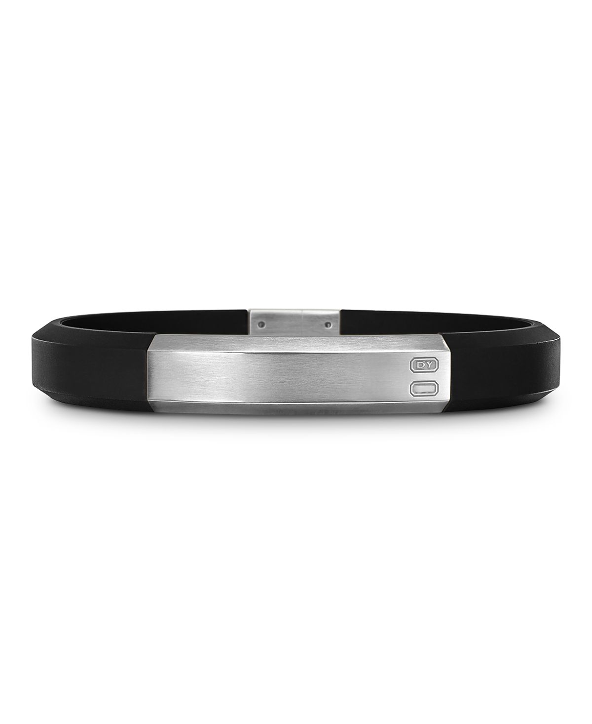 David Yurman Men's Sterling Silver Streamline Black Rubber Statement Bracelet