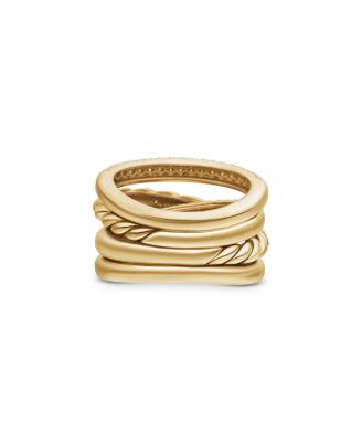 Pav&eacute;flex Four Row Ring in 18K Yellow Gold with Diamonds