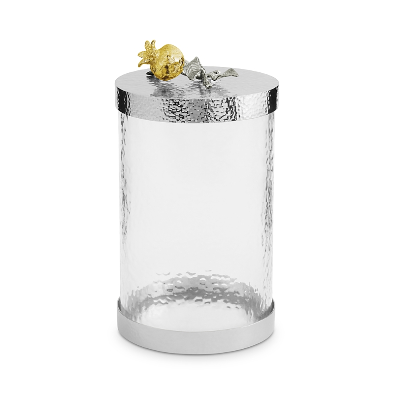 Michael Aram Pomegranate Silver And Gold Medium Canister, 5.31" X 5.31"