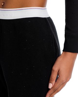 Crysal Hotfix Waffle Jogger Pants
