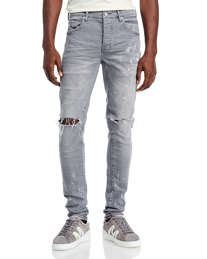 Purple Brand Gray Knee Slit Skinny Jeans