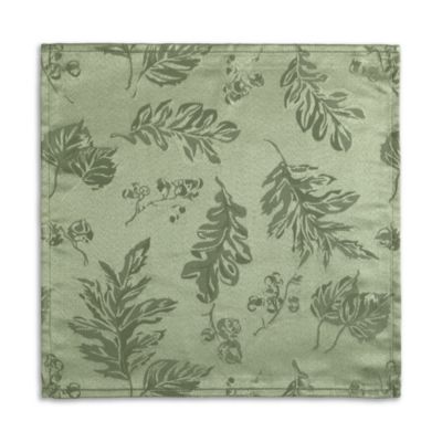Elegant Woven Leaves Jacquard Damask Napkin, Set of 8