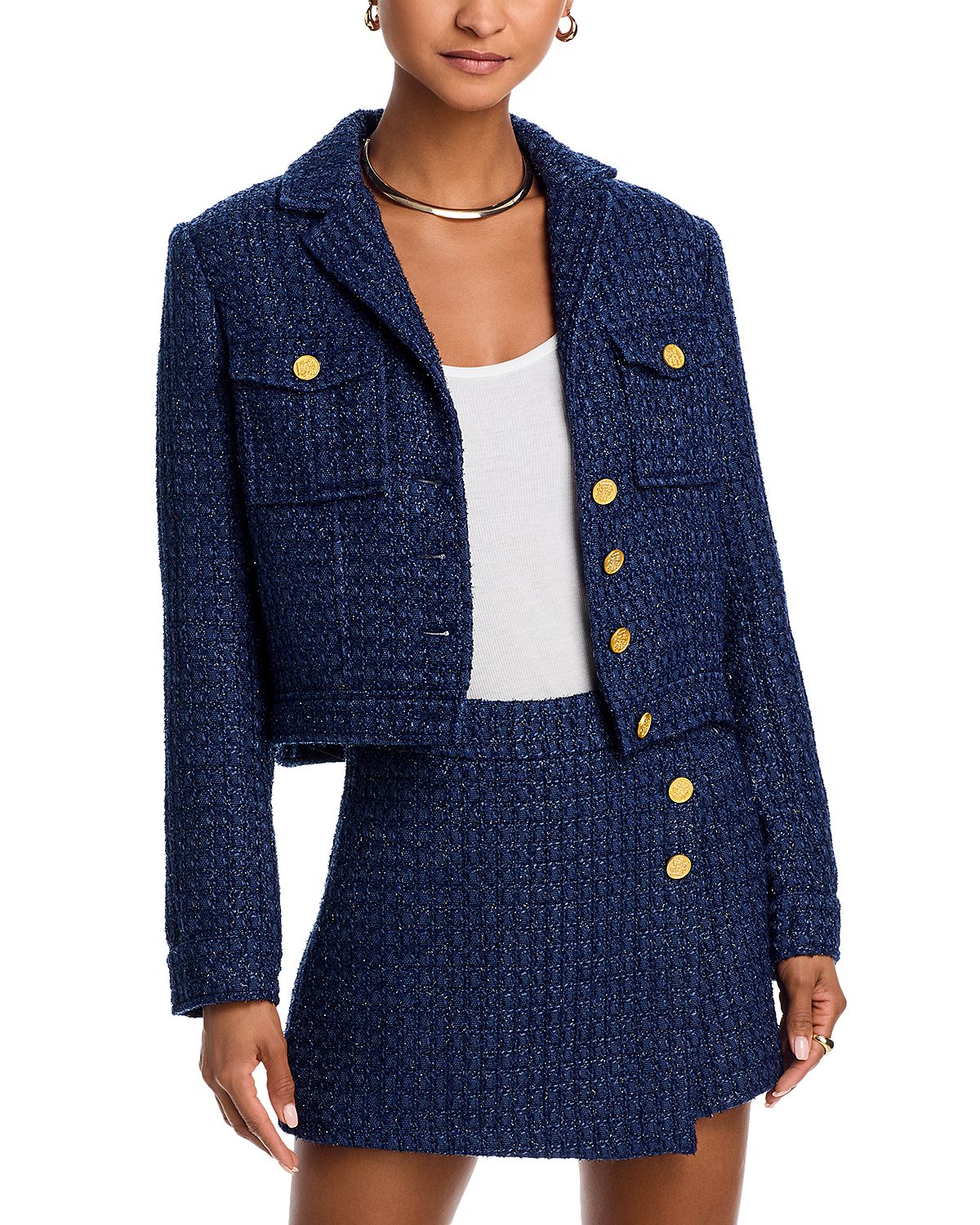 Aqua Tweed Collar Jacket - Exclusive