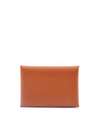 Pre-Owned Hermes Calvi Duo Card Holder Epsom