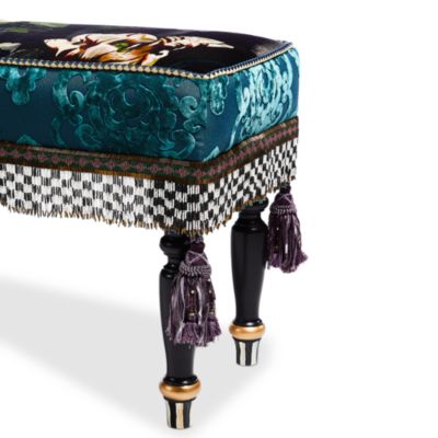 Moonlight Garden Floral Scuttlebutt Fabric Bench