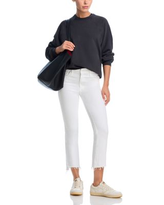 Lil Insider Mid Rise Crop Step Fray Jeans in Fairest of Them All