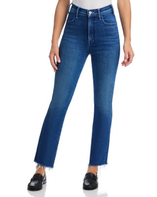 MOTHER - Lil Hustler High Rise Flood Fray Jeans in Whatever You Want