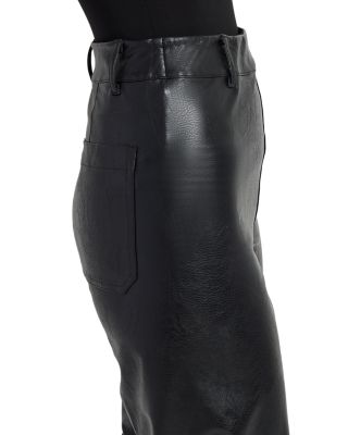 High Rise Faux Leather Cropped Pants