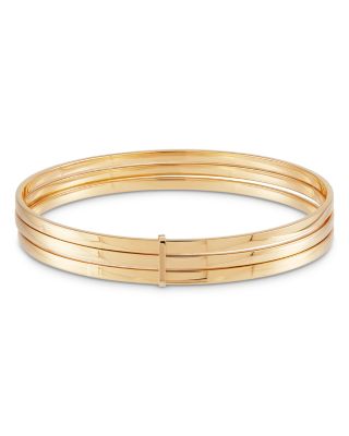 Bloomingdale's Fine Collection - 14K Yellow Gold Polished Trio Bar Slip Bangle Bracelet