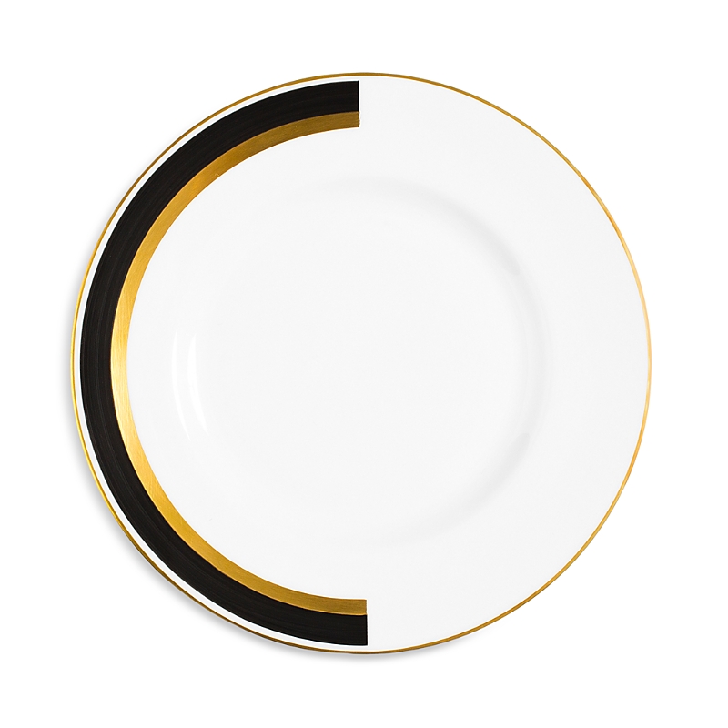Richard Brendon Arc Rimmed Side Plate, Set Of 2 In Gold/matte Black/white