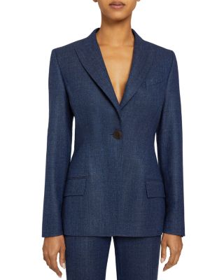 Santorelli Loro Piana Superfine Merino Wool Single Button Tailored Blazer