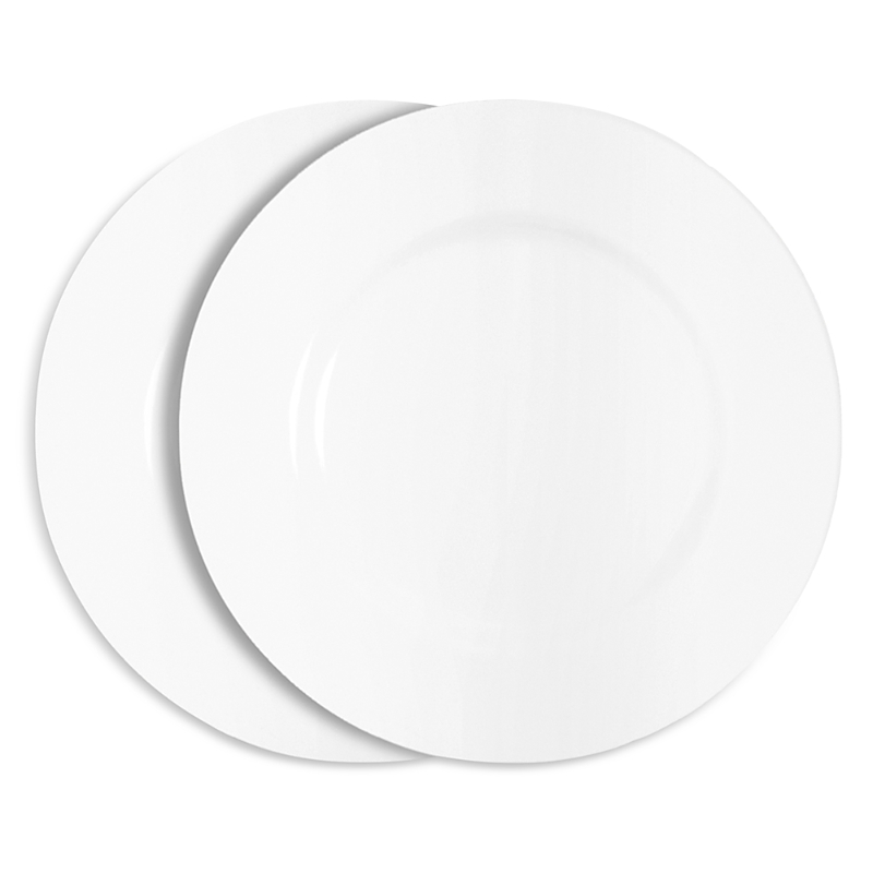 Richard Brendon White Rimmed Bread & Butter Plate, Set Of 2 In White