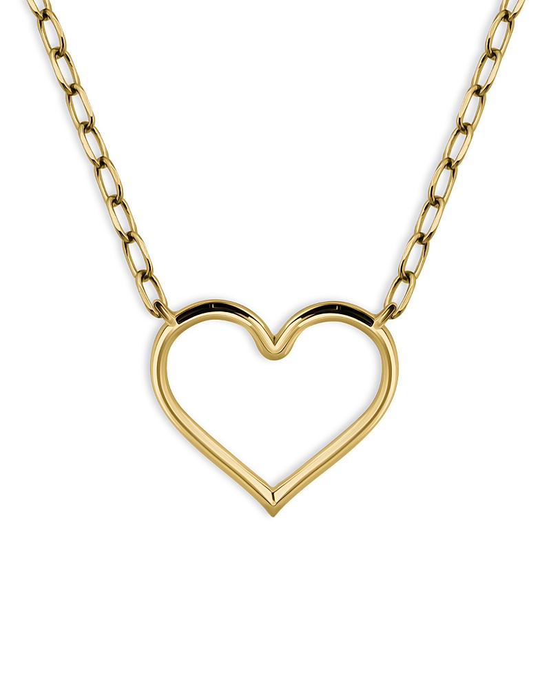 Shop Aqua Open Heart Paperclip Chain Pendant Necklace In 18k Gold Plated Sterling Silver, 16-18 - Exclusive