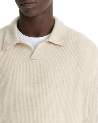 Thermal Open Collar Polo Sweater
