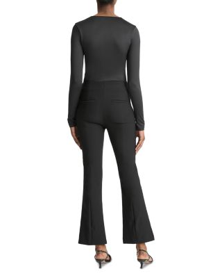 Mid Rise Pintucked Cropped Pants