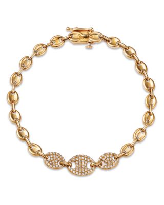 Bloomingdale's Fine Collection Diamond Pave Mariner Link in 14K Yellow Gold, 0.50 ct. t. w.