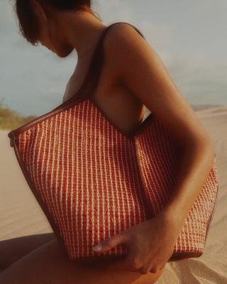 Calella Striped Raffia Tote