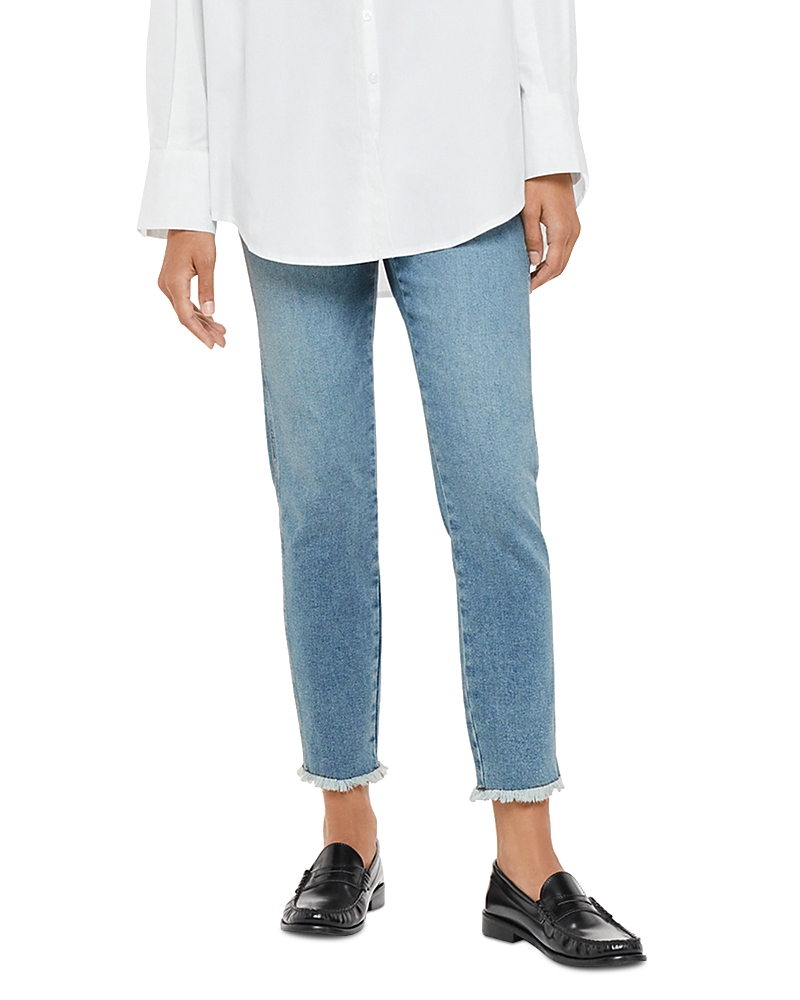 Whistles Frayed Hem Straight Jeans in Blue