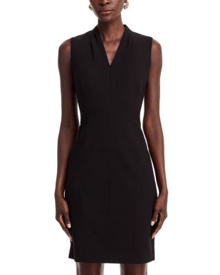 Tonya Pleated Sleeveless V Neck Sheath Dress - Exclusive