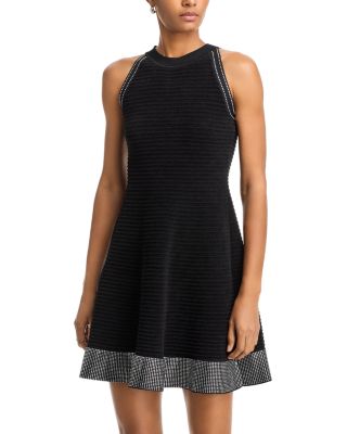 MILLY - Crystal Trim Knit Mini Dress
