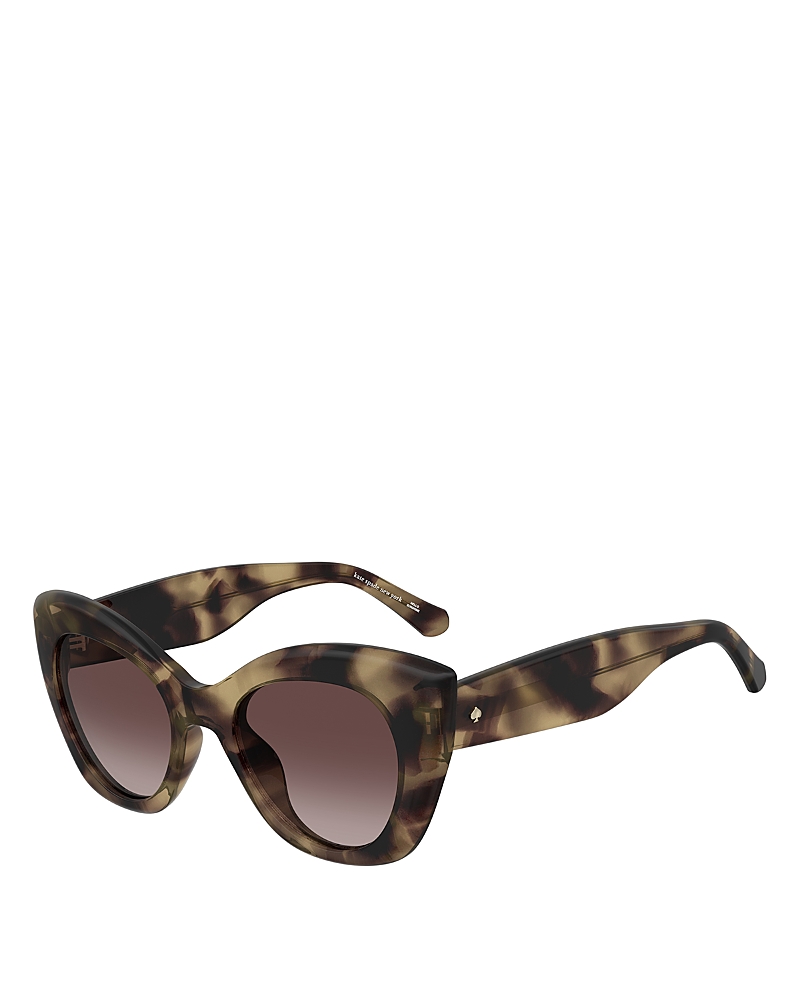 Kate Spade Dominica Rectangle Acetate Sunglasses In Havana