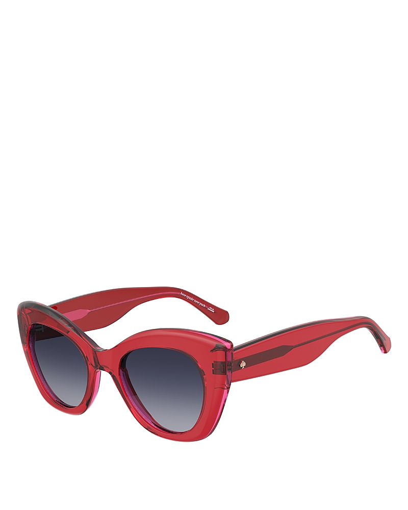 Kate Spade Dominica Rectangle Acetate Sunglasses In Red