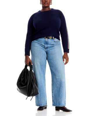 100% Cashmere Rainbow Athletic Stripe Sweater - Exclusive