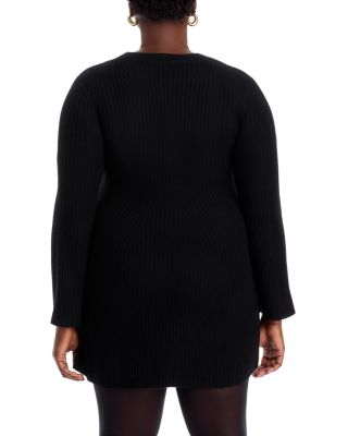 100% Cashmere Contour Ribbed Mini Dress - Exclusive
