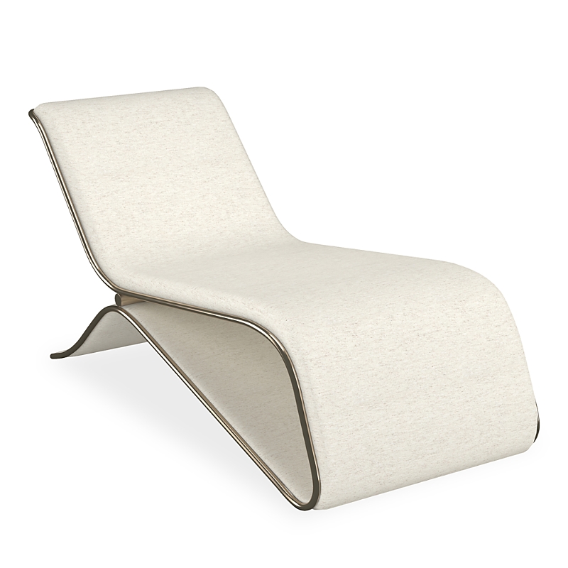 Caracole Parallax Chaise In Whisper Of Gold/ivory