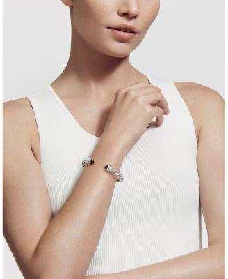 Cable Bracelet with Blue Topaz & Diamonds