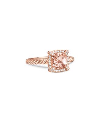 Petite Ch&acirc;telaine&reg; Pav&eacute; Bezel Ring in 18K Rose Gold with Morganite
