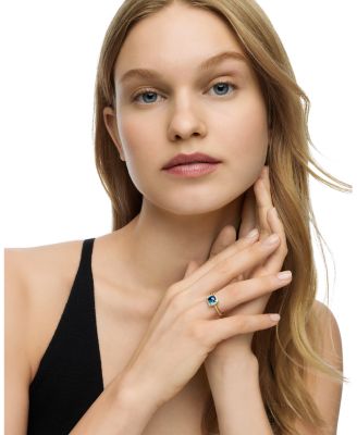 Petite Ch&acirc;telaine&reg; Pav&eacute; Bezel Ring in 18K Yellow Gold with Pink Tourmaline