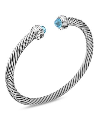 Sterling Silver Cable Classics Bracelet with Gemstones & Diamonds