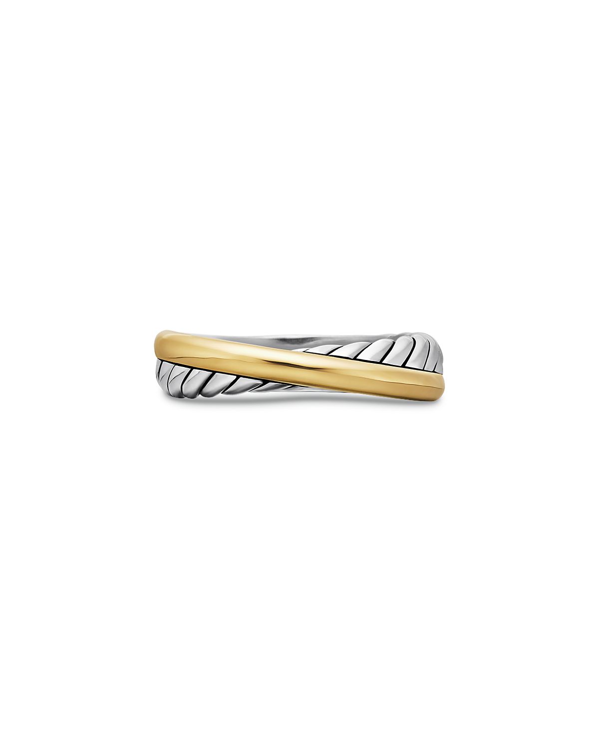 David Yurman Sterling Silver & 18K Yellow Gold Crossover Ring