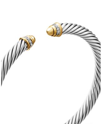 Cable Classics Bracelet with Gold Domes &amp; Diamonds