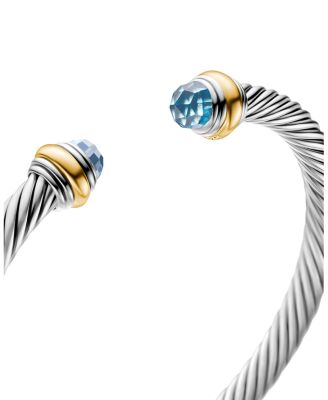 Cable Classics Bracelet with Blue Topaz and Gold
