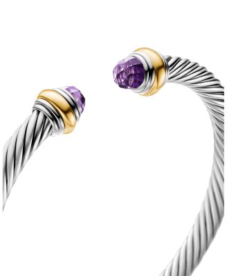 Classic Cable Bracelet in Sterling Silver with 14K Yellow Gold, 5mm