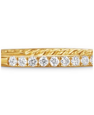 18K Yellow Gold DY Eden Partway Eternity Band Ring with Pav&eacute; Diamonds