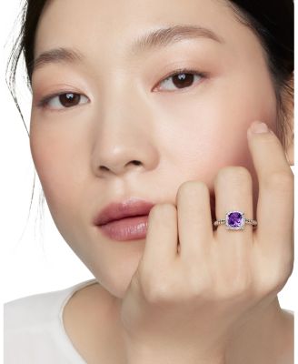 Sterling Silver Petite Chatelaine&reg; Ring with Amethyst & Diamonds - Exclusive