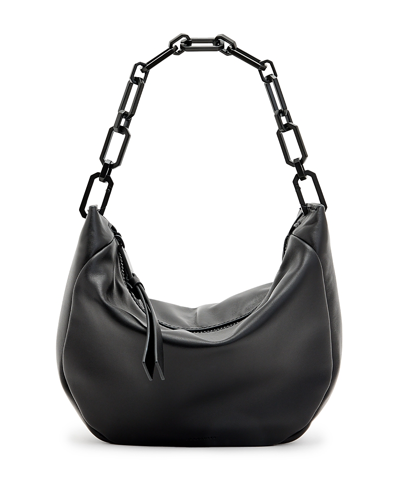 Allsaints Mini Madea Chain Handle Leather Shoulder Bag In Black