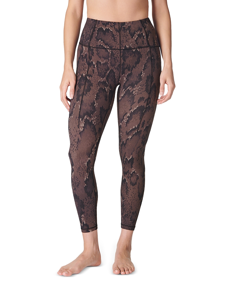 Sweaty Betty Super Soft 7/8 Yoga Leggings In Brown Python Print