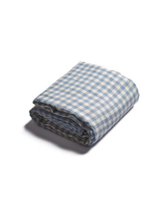 Piglet in Bed - Gingham Linen Flat Sheet, Twin