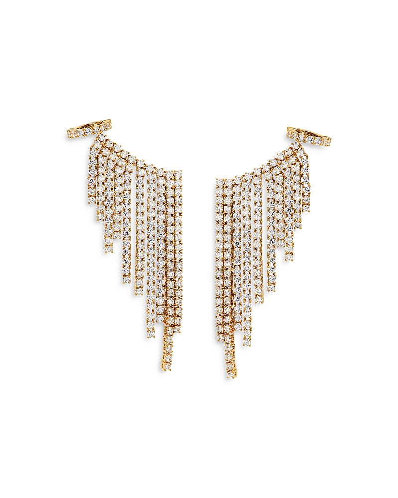 Nadri Starlet Cubic Zirconia Curtain Cuff Earrings