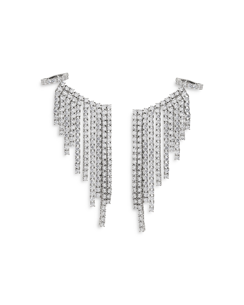 Nadri Starlet Cubic Zirconia Curtain Cuff Earrings