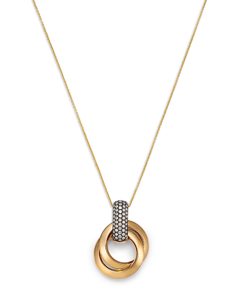 Bloomingdale's Fine Collection Diamond Double Circle Necklace in 14K Yellow Gold, 0.45 ct. t. w.