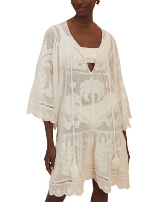 FARM Rio - Palm Tree Tassel Tie Cover Up Mini Dress