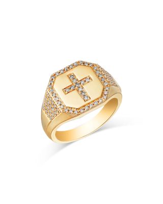 Bloomingdale's Fine Collection - Men's Diamond Statement Ring in 14K Yellow Gold, 0.50 tcw